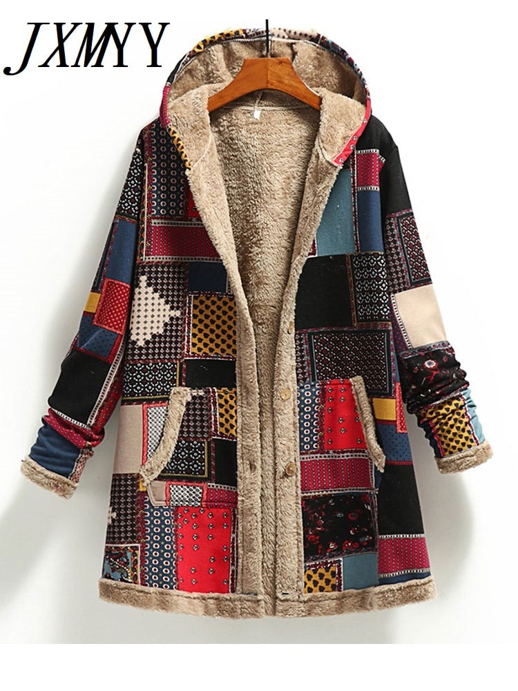 Vintage Style Women's Fleece Coat