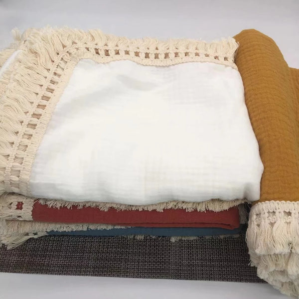 Newborn Tasseled Swaddle Blanket