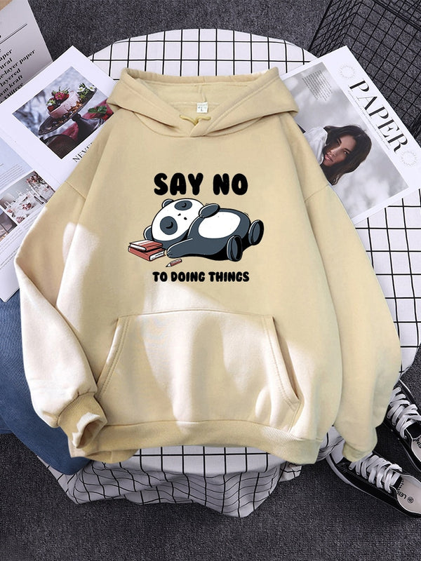 "Say No to Doing Things" Panda Hoodie